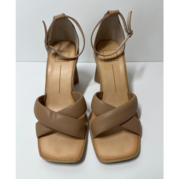 Dolce Vita Farah Ankle Strap Sandals Tan Beige Size 10 Neutral Strappy Heels - Picture 2 of 9